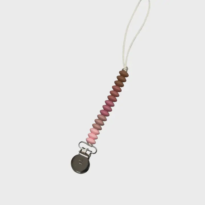 Ezra Pacifier Clip in Rose Dawn