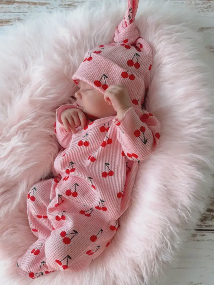 Pink Cherries Layette Set