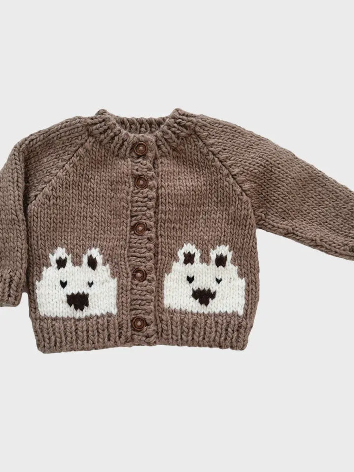 Bear Cardigan-Tan