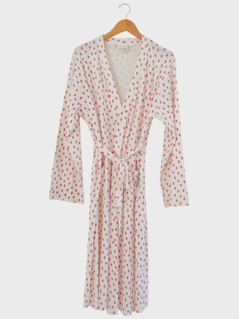 White Strawberry Womens Robe