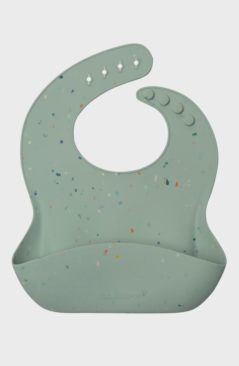 Seafoam Confetti Silicone Bib