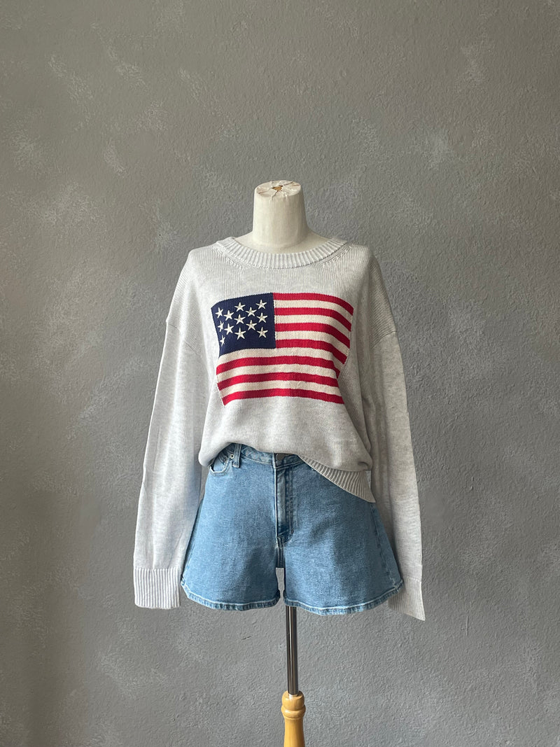 Embroidered Flag Sweater