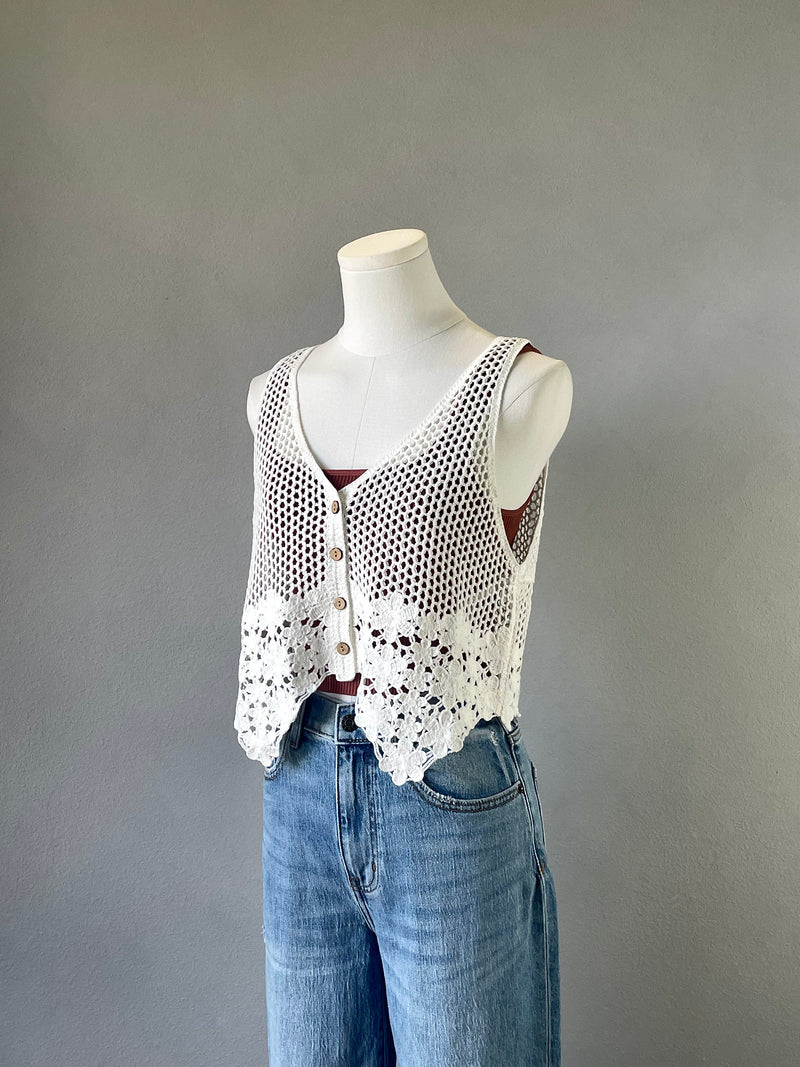 Flower Crochet Vest