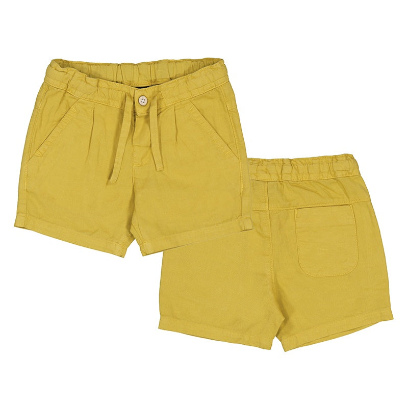 Yellow Linen Bermuda Shorts