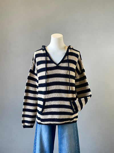 Striped Knit Hoodie