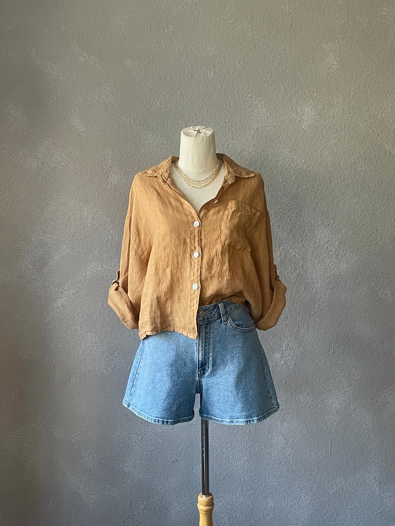 Valerie Crop Button Down