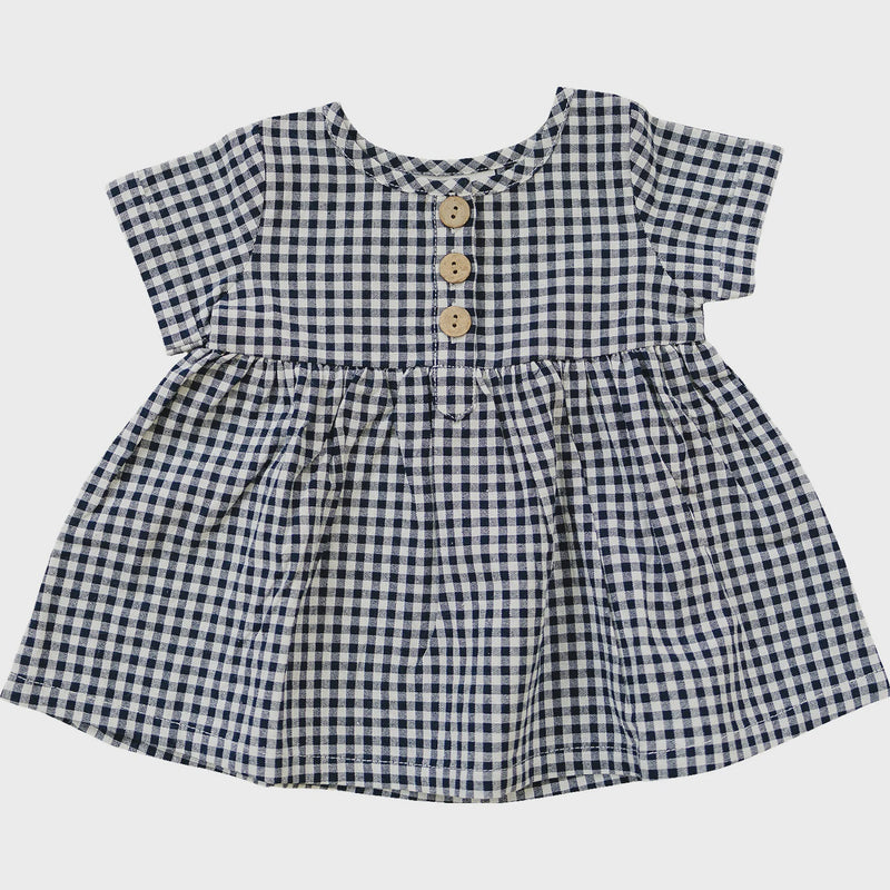 Navy Gingham Dress