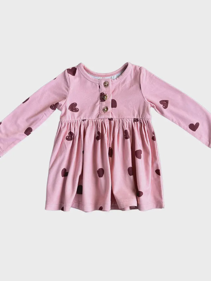 Heart L/S Henley Dress