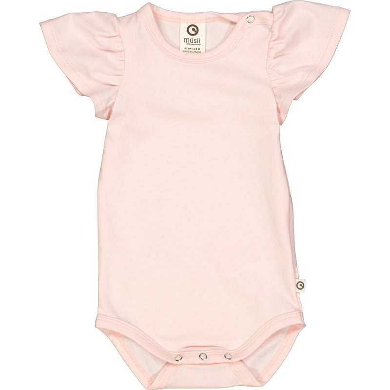 Peach Flutter Sleeve Bodysuit