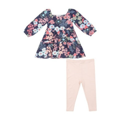 Japonisme Blossom Floral Dress + Rib Legging