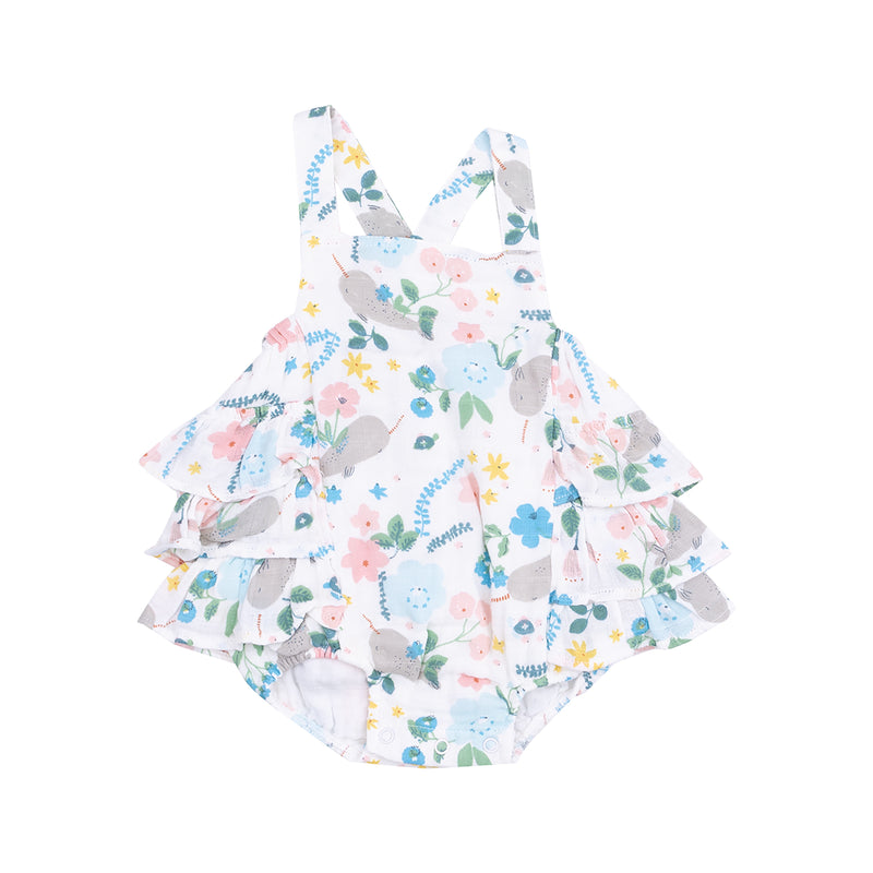 Narwhal Ruffle Sunsuit