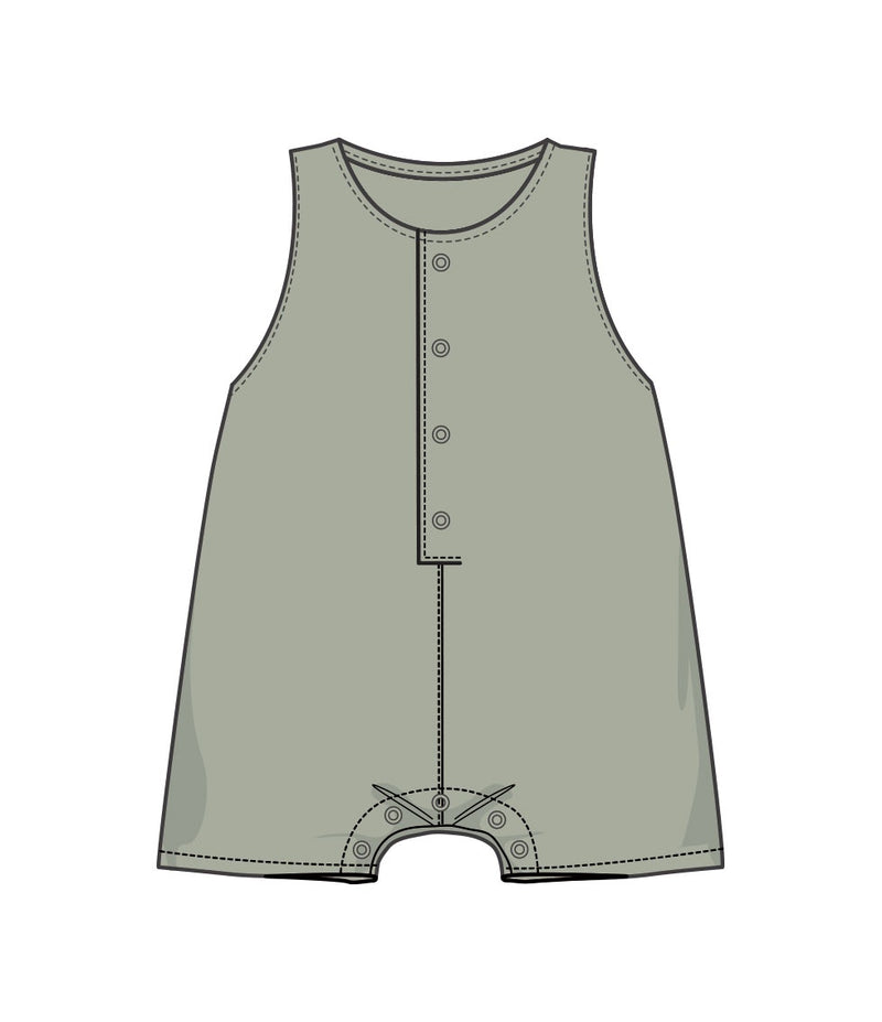 Sage Green Shortie Romper