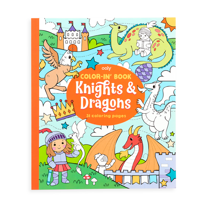 OOLY Color-In Book in Knights and Dragons