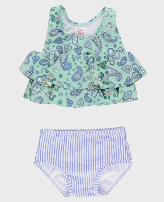 Sea Glass Paisley Flounce Bikini