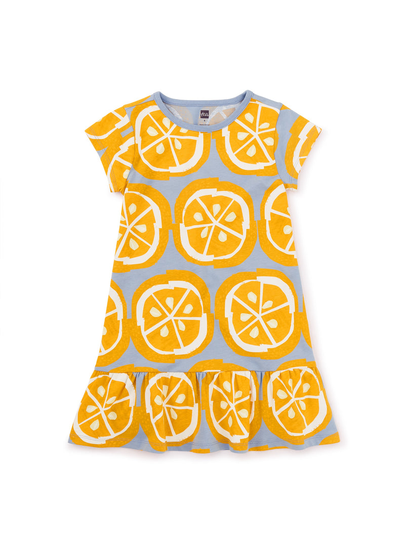 Oranges Ruffle Hem Dress