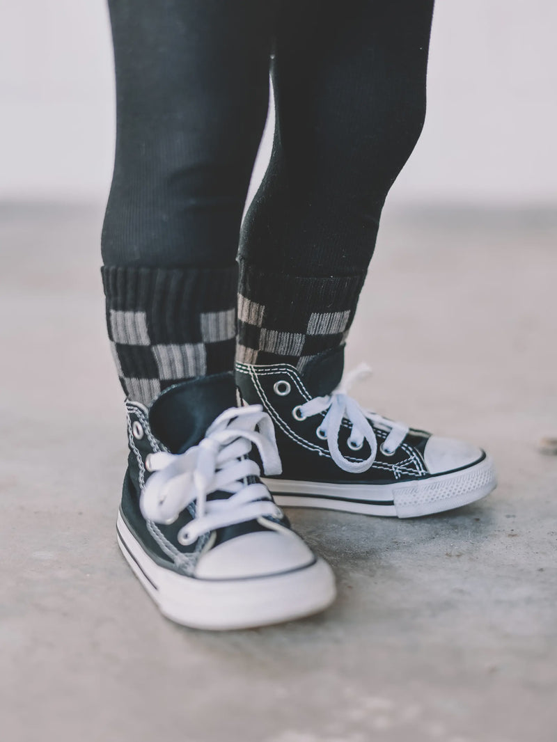 Black & Grey Checkered Sock