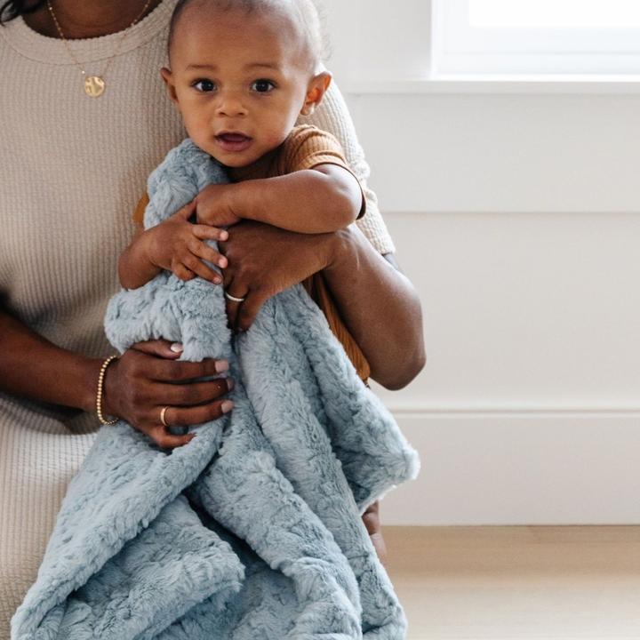 Dream Receiving Blanket in Heather Blue
